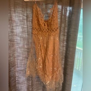 Free people dress with lace & sequins never worn and so sexy!